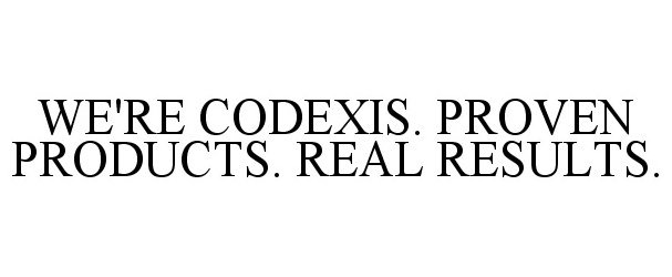  WE'RE CODEXIS. PROVEN PRODUCTS. REAL RESULTS.