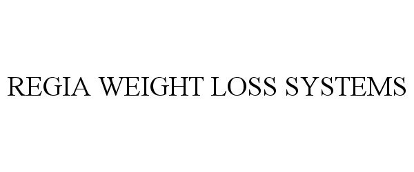  REGIA WEIGHT LOSS SYSTEMS