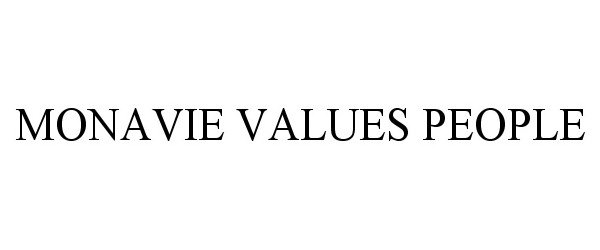 Trademark Logo MONAVIE VALUES PEOPLE