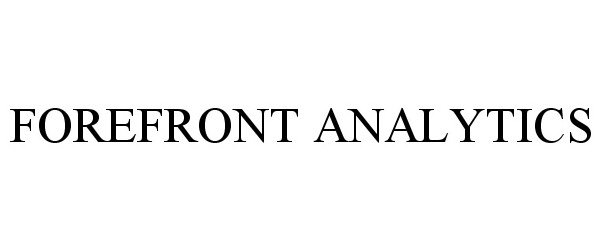  FOREFRONT ANALYTICS