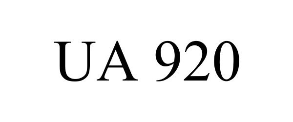 Trademark Logo UA 920