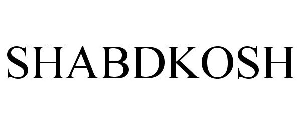 Trademark Logo SHABDKOSH
