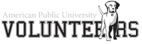 Trademark Logo AMERICAN PUBLIC UNIVERSITY VOLUNTEERS