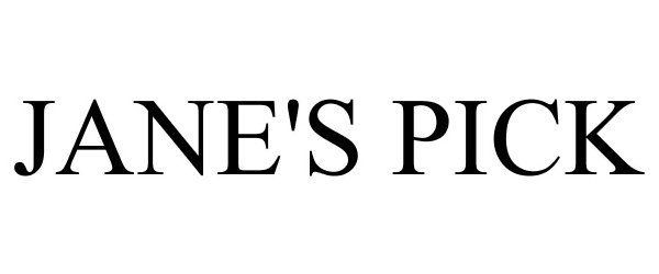 Trademark Logo JANE'S PICK