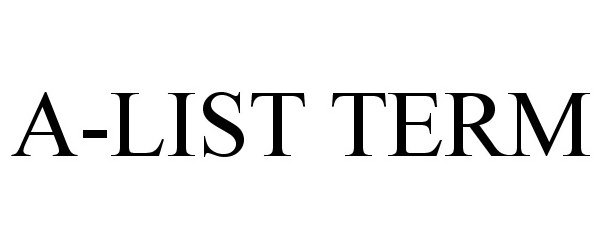 Trademark Logo A-LIST TERM