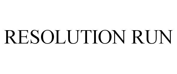 Trademark Logo RESOLUTION RUN
