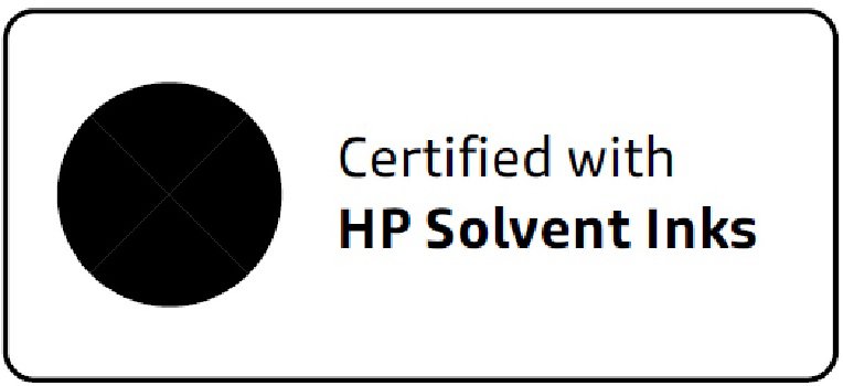 Trademark Logo CERTIFIED WITH HP SOLVENT INKS