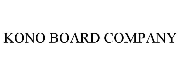 Trademark Logo KONO BOARD COMPANY