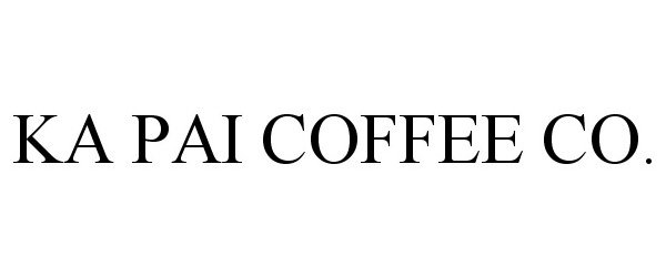 Trademark Logo KA PAI COFFEE CO.
