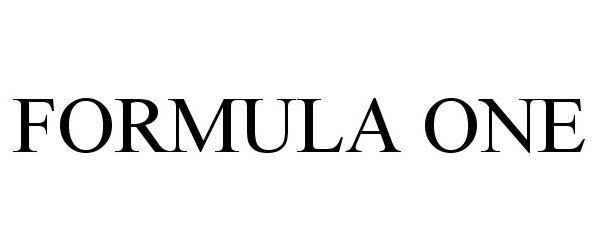 Trademark Logo FORMULA ONE