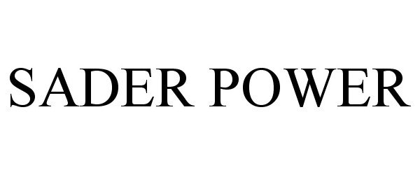 Trademark Logo SADER POWER
