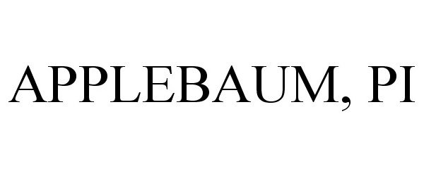 Trademark Logo APPLEBAUM, PI