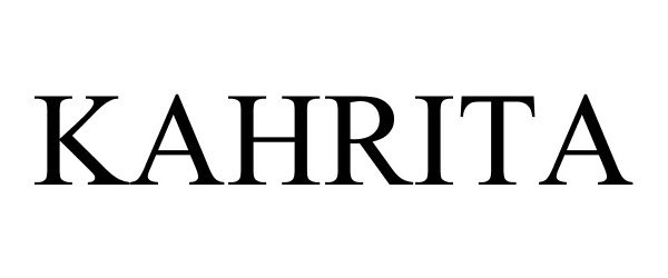 Trademark Logo KAHRITA
