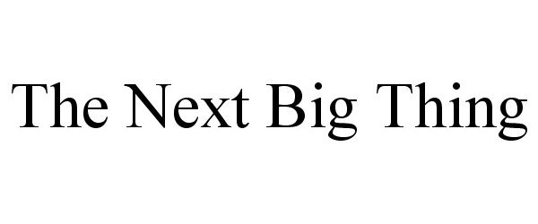  THE NEXT BIG THING