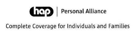 Trademark Logo HAP PERSONAL ALLIANCE COMPLETE COVERAGE FOR INDIVIDUALS AND FAMILIES