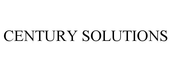 Trademark Logo CENTURY SOLUTIONS