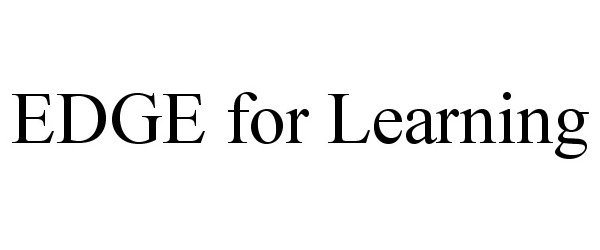  EDGE FOR LEARNING