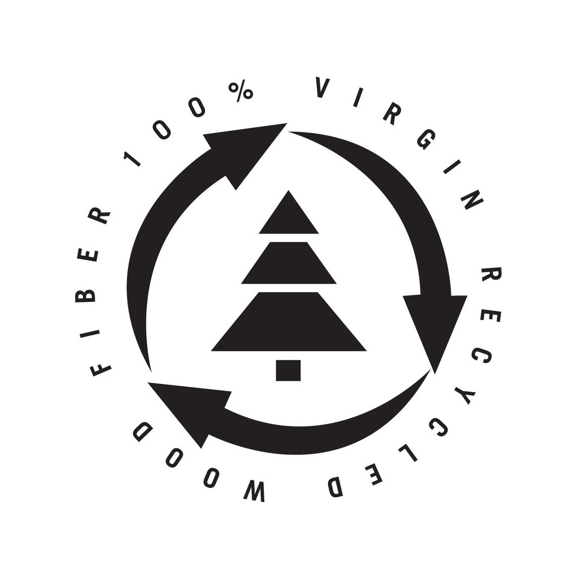 Trademark Logo 100% VIRGIN RECYCLED WOOD FIBER