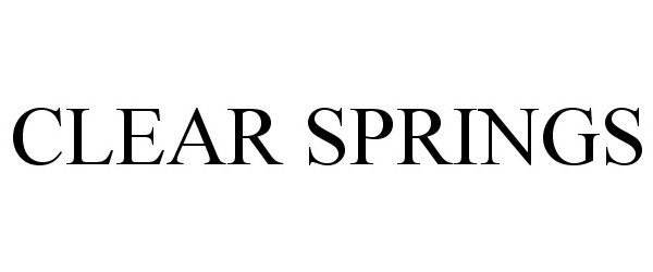 Trademark Logo CLEAR SPRINGS