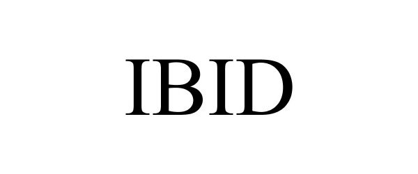 Trademark Logo IBID