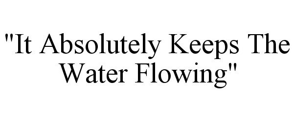 Trademark Logo "IT ABSOLUTELY KEEPS THE WATER FLOWING"