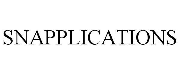 Trademark Logo SNAPPLICATIONS