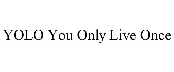 YOLO YOU ONLY LIVE ONCE
