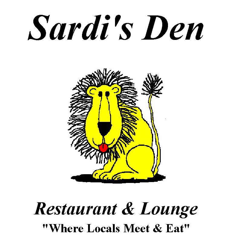 Trademark Logo SARDI'S DEN RESTAURANT &amp; LOUNGE "WHERE THE LOCALS MEET &amp; EAT"