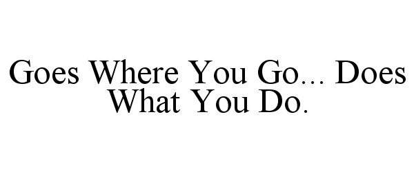  GOES WHERE YOU GO... DOES WHAT YOU DO.