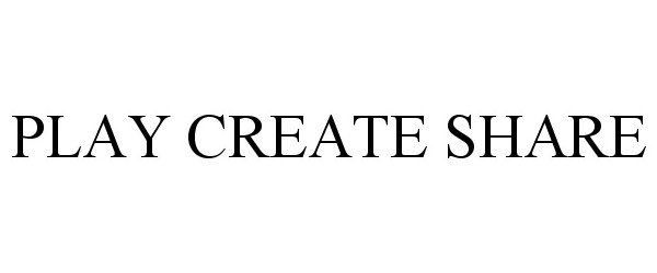 Trademark Logo PLAY CREATE SHARE