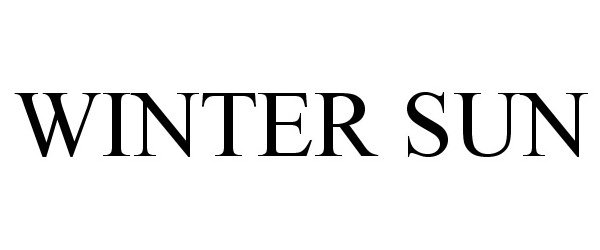 Trademark Logo WINTER SUN