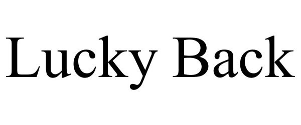 Trademark Logo LUCKY BACK