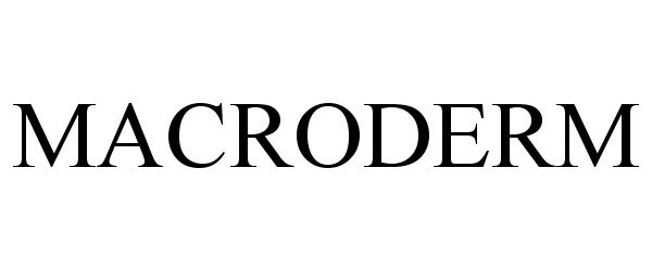Trademark Logo MACRODERM