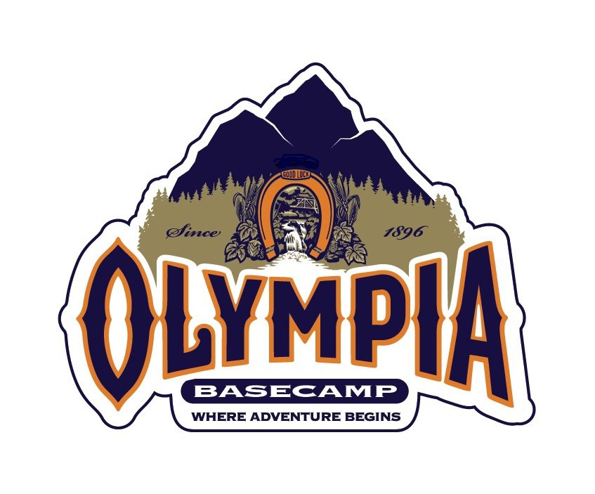 Trademark Logo OLYMPIA BASECAMP WHERE ADVENTURE BEGINS GOOD LUCK SINCE 1896