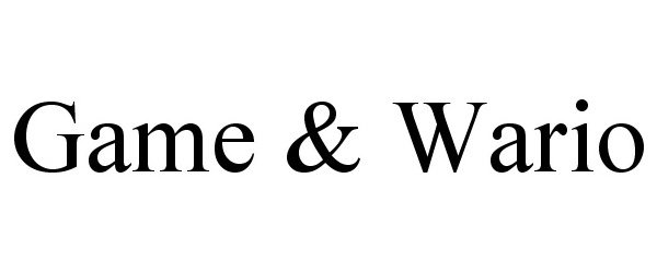 Trademark Logo GAME &amp; WARIO