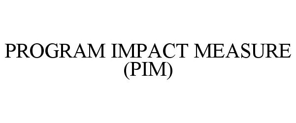  PROGRAM IMPACT MEASURE (PIM)