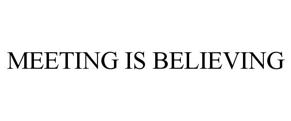  MEETING IS BELIEVING