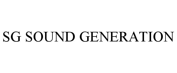 Trademark Logo SG SOUND GENERATION
