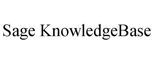 Trademark Logo SAGE KNOWLEDGEBASE