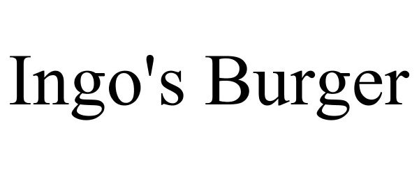 Trademark Logo INGO'S BURGER