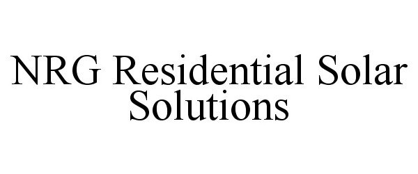 NRG RESIDENTIAL SOLAR SOLUTIONS