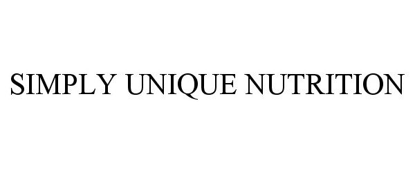 Trademark Logo SIMPLY UNIQUE NUTRITION