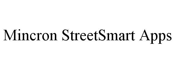 Trademark Logo MINCRON STREETSMART APPS
