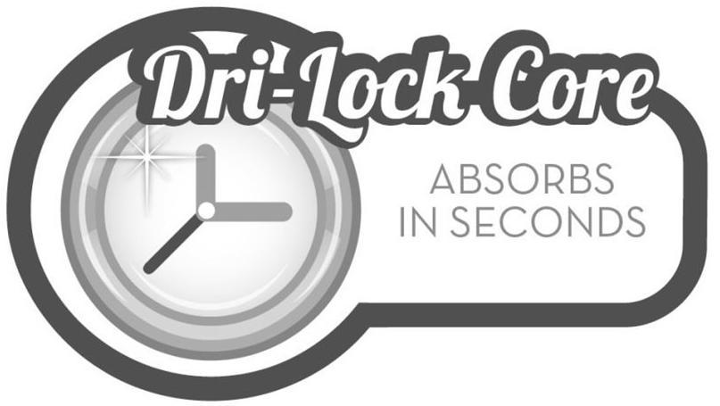 Trademark Logo DRI-LOCK CORE ABSORBS IN SECONDS