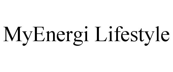 Trademark Logo MYENERGI LIFESTYLE