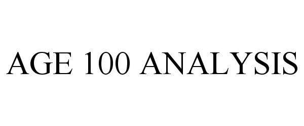 Trademark Logo AGE 100 ANALYSIS