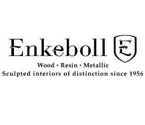 Trademark Logo ENKEBOLL E WOOD Â· RESIN Â· METALLIC SCULPTED INTERIORS OF DISTINCTION SINCE 1956