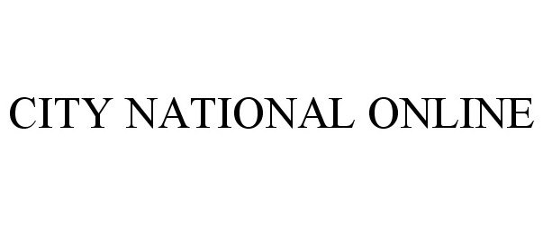 Trademark Logo CITY NATIONAL ONLINE