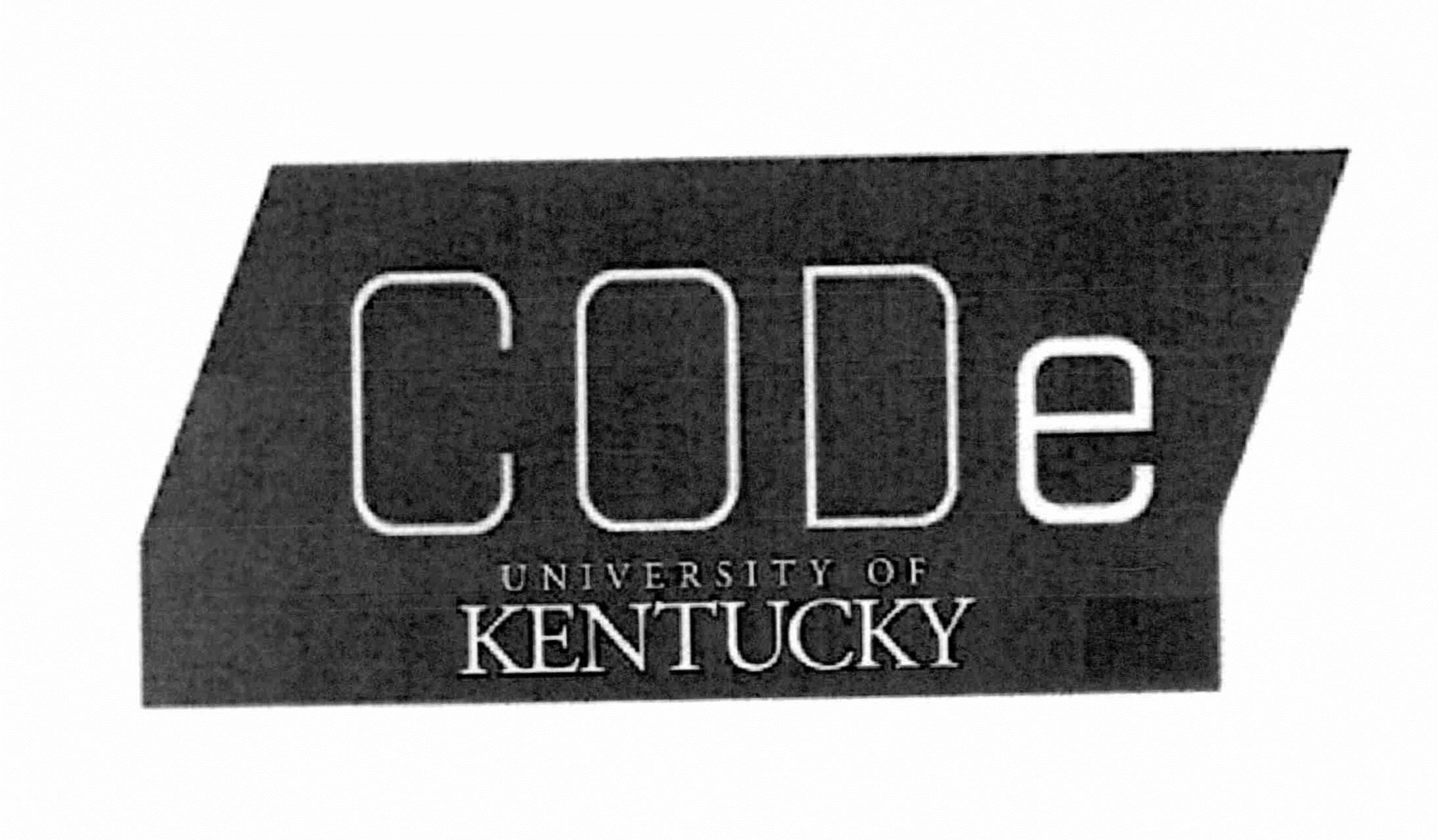  CODE UNIVERSITY OF KENTUCKY