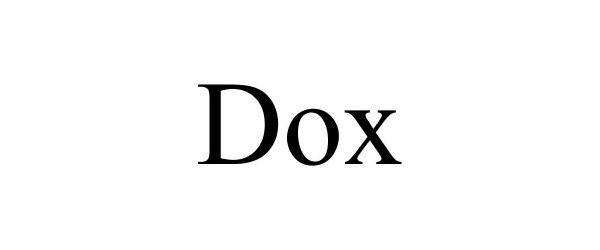 Trademark Logo DOX